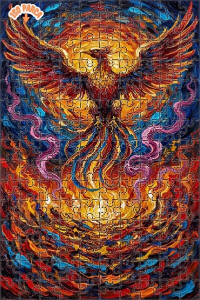 Teona Ahşap لغز خشبي مؤطر بطبقتين بمظهر لوحة زيتية لطائر الفينيق الراقص بالنا...