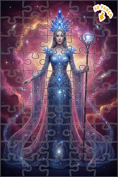 Teona Ahşap لغز خشبي بإطار مزدوج الطبقات على شكل فستان ملكة الفضاء 50 قطعة 15×25