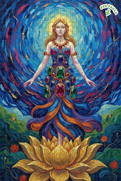 Teona Ahşap لغز خشبي فني بمظهر لوحة زيتية لإلهة الزهور السحرية 800 قطعة 70×50