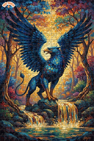 Teona Ahşap لغز خشبي بمظهر لوحة زيتية لشلال غابة الغريفين الغامضة، 500 قطعة، ...