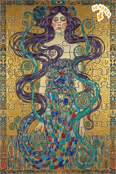 Teona Ahşap لوحة فنية نسائية غير معروفة بمظهر الزيت الذهبي، لغز خشبي بإطار مز...