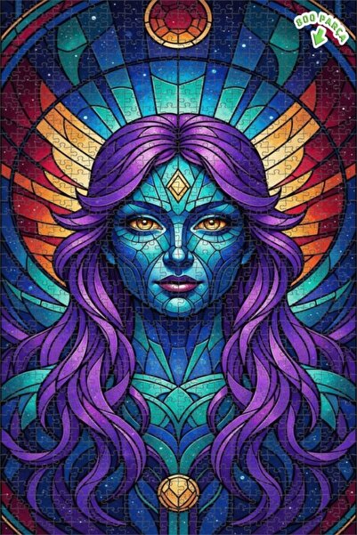 Teona Ahşap لغز خشبي مؤطر بطبقتين بنمط فسيفساء ملون لصورة امرأة ساحرة 800 قطع...