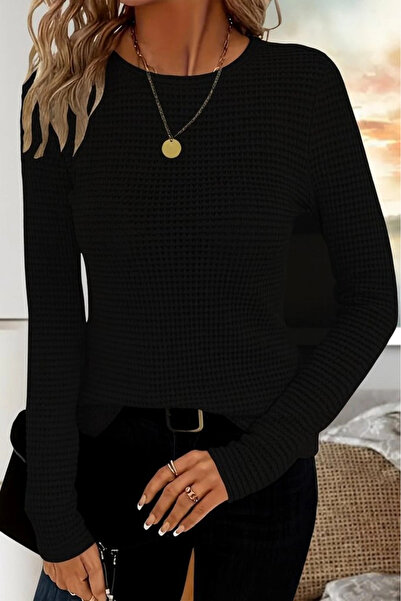 nedo7 Women's Long Sleeve Crew Neck Knitwear Sweater