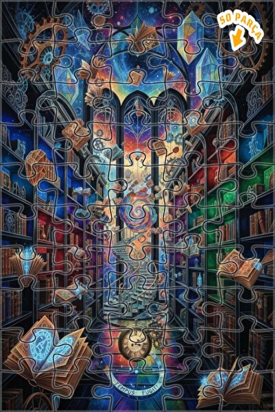 Teona Ahşap لغز خشبي مؤطر بطبقتين بمظهر لوحة زيتية يصور الكون الغامض المعرفي،...