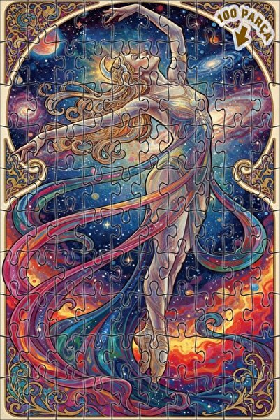 Teona Ahşap لغز خشبي بإطار مزدوج الطبقات بمظهر لوحة زيتية لراقصة جالاكسي، 100...