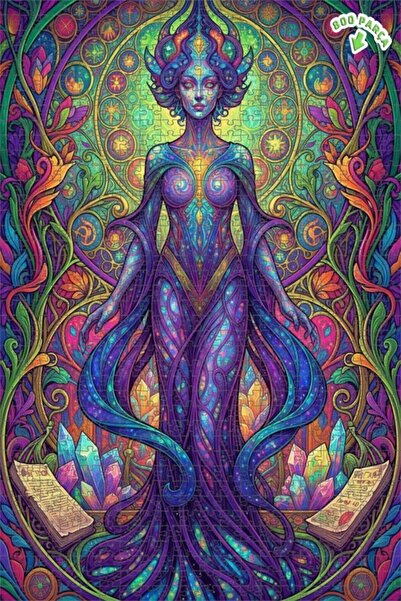 Teona Ahşap لغز خشبي مؤطر بطبقتين بمظهر لوحة زيتية فنية لإلهة سحرية 800 قطعة ...