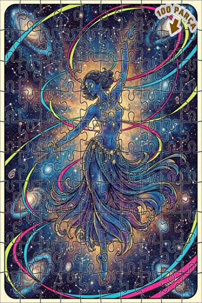 Teona Ahşap Galaxy Dancer Double Layer Framed Wooden Puzzle 100 Pieces 25X25