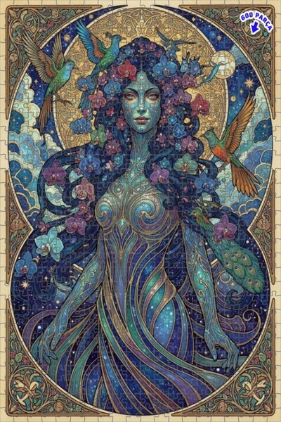 Teona Ahşap لغز خشبي بإطار مزدوج الطبقات بتصميم المرأة في الليالي المرصعة بال...