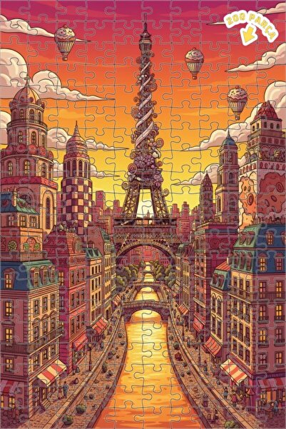 Teona Ahşap لغز خشبي بإطار مزدوج الطبقات على طراز الرسوم المتحركة باريس الخيا...