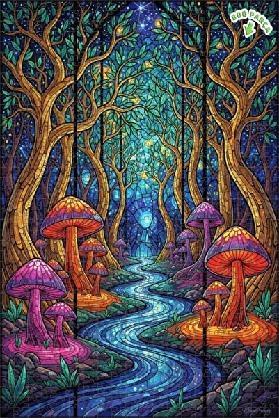 Teona Ahşap لغز خشبي بمظهر فسيفساء زجاجية من رؤيا أورانج 800 قطعة 70x50