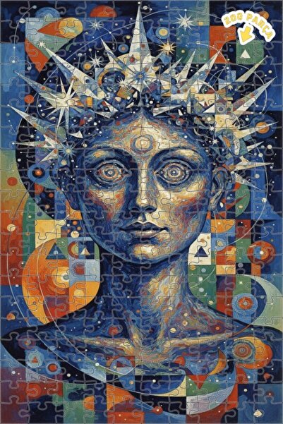 Teona Ahşap لوحة زيتية لصورة الحكمة مع نجمة، لغز خشبي بإطار مزدوج الطبقات، 20...