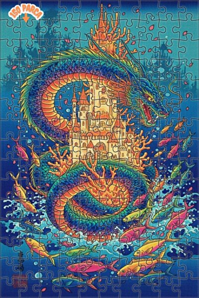 Teona Ahşap لغز فن قلعة التنين 150 قطعة 20x30