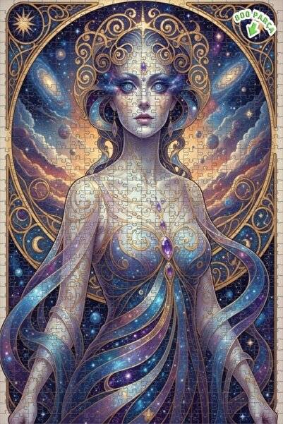 Teona Ahşap لغز فني بمظهر لوحة زيتية لإلهة المجرة 800 قطعة 70×50