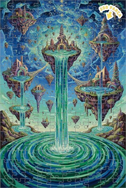 Teona Ahşap لغز خشبي بإطار ذو طابقين بمظهر الألوان المائية من مملكة الجزيرة ا...