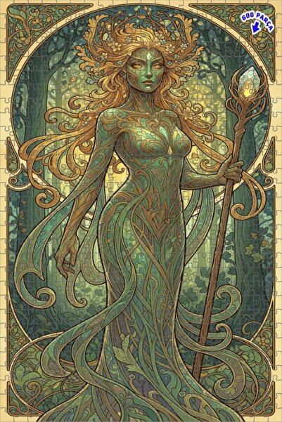 Teona Ahşap لغز خشبي بإطار ذو طابقين بمظهر آرت نوفو من دوغا آنا، 600 قطعة، 50×35