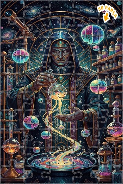 Teona Ahşap لغز فني لمجموعة العلوم السحرية 50 قطعة 15x25