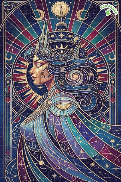 Teona Ahşap لغز خشبي مؤطر بطبقتين بمظهر فني لملكة غامضة 800 قطعة 70×50