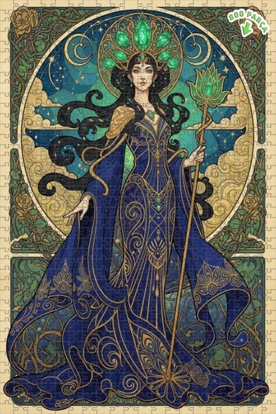 Teona Ahşap لغز خشبي بإطار من طبقتين على طراز آرت نوفو من نايت كينغ، 800 قطعة...