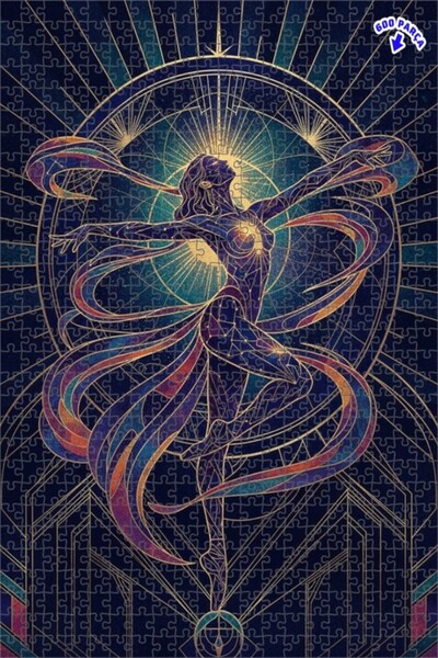 Teona Ahşap لغز خشبي رائع بتصميم فن الآرت ديكو مع إطار 600 قطعة 50×35