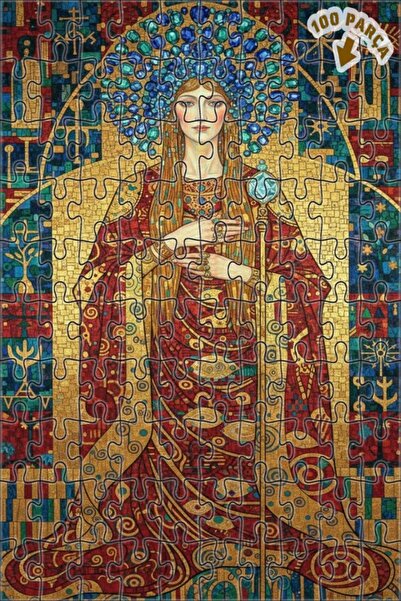 Teona Ahşap لغز خشبي بإطار مزدوج الطبقات على طراز الملكة غوستاف كليمت ذهبي لا...