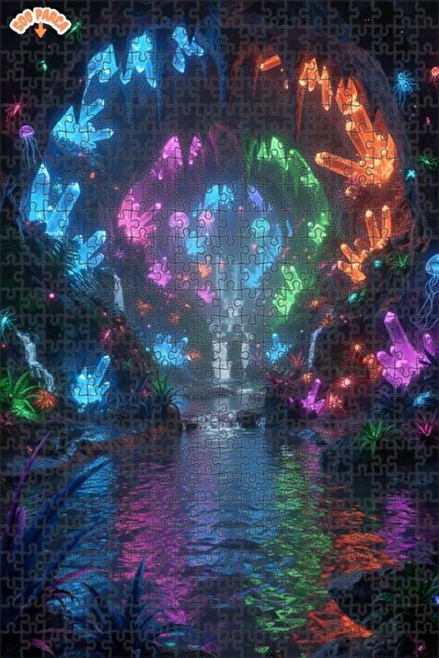 Teona Ahşap لغز خشبي بإطار مزدوج الطبقات بمظهر لوحة زيتية لشلالات الكهوف الكر...