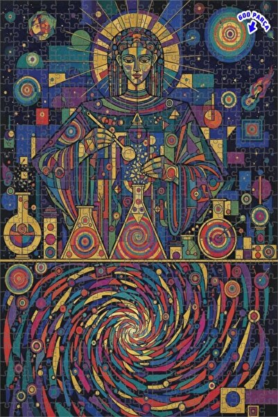 Teona Ahşap لغز خشبي مؤطر ذو طبقتين بنمط المرأة العلومية السحرية 600 قطعة 50x35