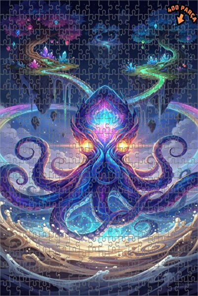 Teona Ahşap لغز خشبي مؤطر بطبقتين من جالاكتيك كراكن، 400 قطعة، 35×35