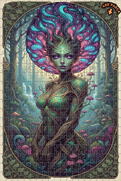 Teona Ahşap لغز خشبي بإطار مزدوج الطبقات من فن جنية الغابة 400 قطعة 35x35