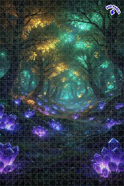 Teona Ahşap لغز خشبي بإطار مزدوج الطبقات من فن الغابة الكريستالية السحرية الر...