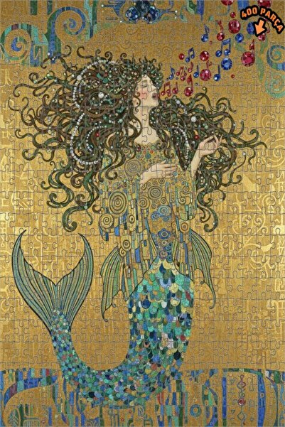 Teona Ahşap لغز خشبي مؤطر بطبقتين بتصميم لوحة زيتية لموسيقى حورية البحر 400 ق...