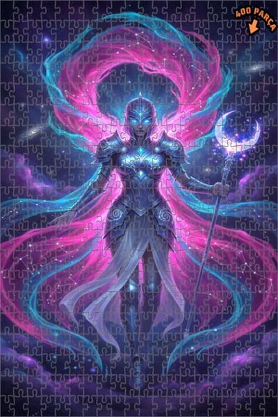 Teona Ahşap لغز خشبي على شكل لوحة زيتية لامرأة محاربة جالاكتيك، 400 قطعة، مقا...