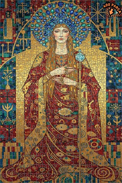 Teona Ahşap لغز خشبي بإطار مزدوج الطبقات على طراز الملكة غوستاف كليمت ذهبي لا...