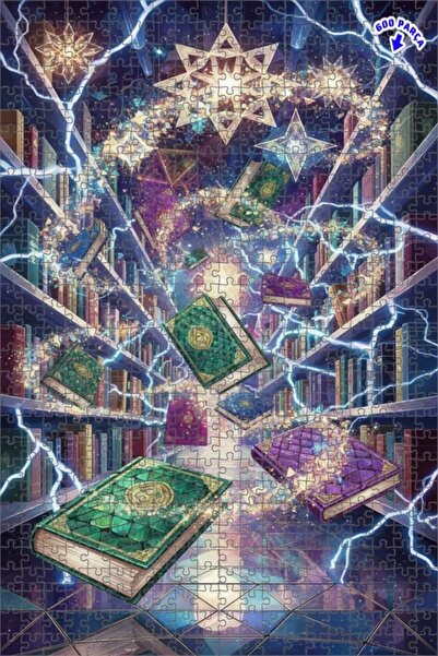 Teona Ahşap لغز خشبي بمظهر لوحة زيتية يصور سحر المكتبات الغامضة، 600 قطعة، 50...