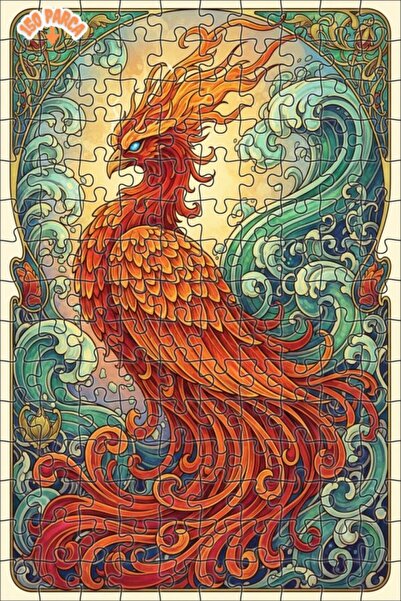 Teona Ahşap لغز خشبي بإطار ذو طبقتين بمظهر فلامة العنقاء الملونة بالألوان الم...