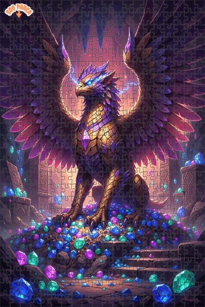 Teona Ahşap لغز خشبي مغطى بإطار مزدوج الطبقات من كريستال غريفين الغامض، 500 ق...