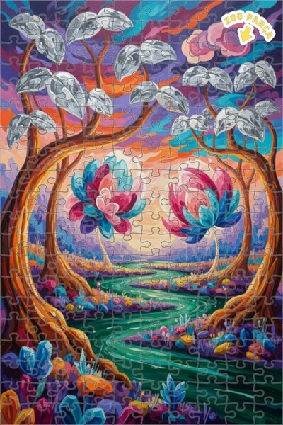 Teona Ahşap لغز خشبي بمظهر زهور الغابة السحرية بمظهر اللوحات الزيتية 200 قطعة...