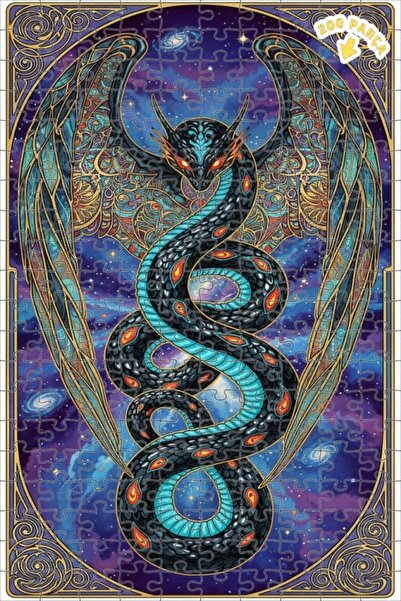 Teona Ahşap لغز خشبي بإطار مزدوج الطبقات من ديزاين دراغون سنيك جالاكسي آرت 20...