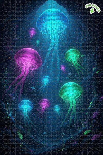 Teona Ahşap لغز خشبي بإطار مزدوج الطبقات بمظهر لوحة زيتية ساحرة تحت الماء 800...