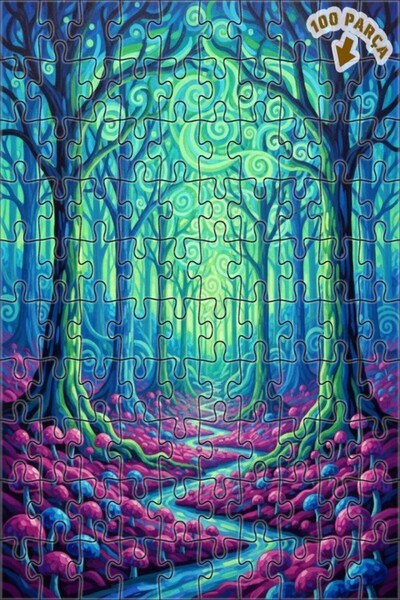 Teona Ahşap لغز خشبي مؤطر بطبقتين بمظهر لوحة زيتية فنية ساحرة للغابة 100 قطعة...