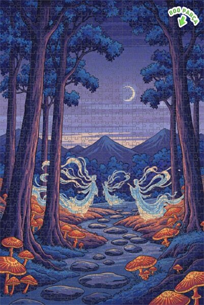 Teona Ahşap لغز خشبي بمظهر لوحة زيتية لجنية الغابة الغامضة 800 قطعة 70×50