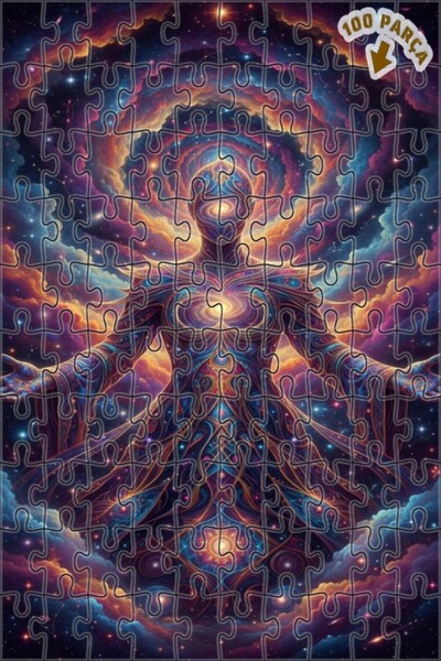 Teona Ahşap لغز خشبي بإطار مزدوج الطبقات بمظهر فني رقمي يعكس الطاقة الكونية 1...