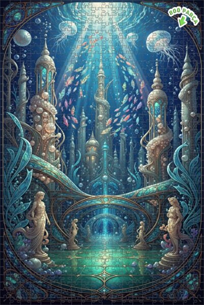 Teona Ahşap لغز خشبي بإطار ذو طبقتين بمظهر الألوان المائية من سلسلة أسرار أتل...