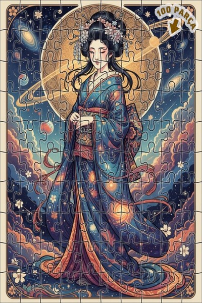 Teona Ahşap لغز خشبي بإطار مزدوج الطبقات من جالاكسي كوزميك جيشا 100 قطعة 25x25