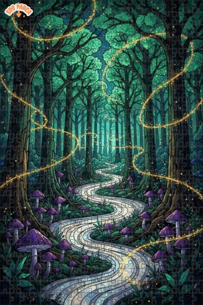 Teona Ahşap لغز خشبي مؤطر بطبقتين لمسار الغابة الغامضة 500 قطعة 50×30