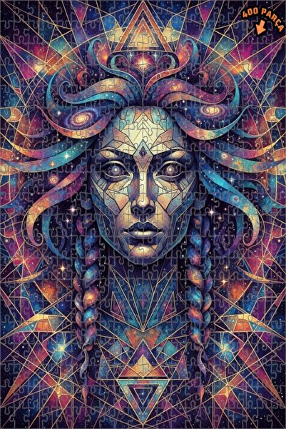 Teona Ahşap لغز خشبي بإطار مزدوج الطبقات من كوزميك للنساء، فن هندسي، 400 قطعة...