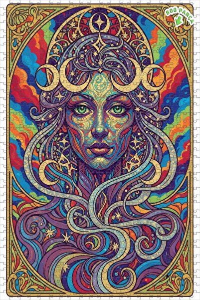 Teona Ahşap لغز خشبي بتصميم فني تجريدي ملون للمرأة الروحية 800 قطعة 70x50