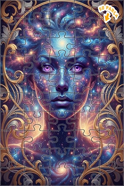 Teona Ahşap لغز خشبي بإطار مزدوج الطبقات من كوزميك وومان جالاكسي آرت 50 قطعة ...