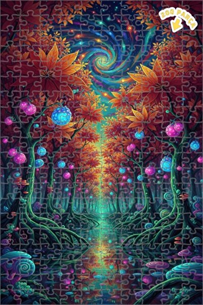 Teona Ahşap لغز خشبي مؤطر بطبقتين مستوحى من الغابة السحرية 200 قطعة 25x35