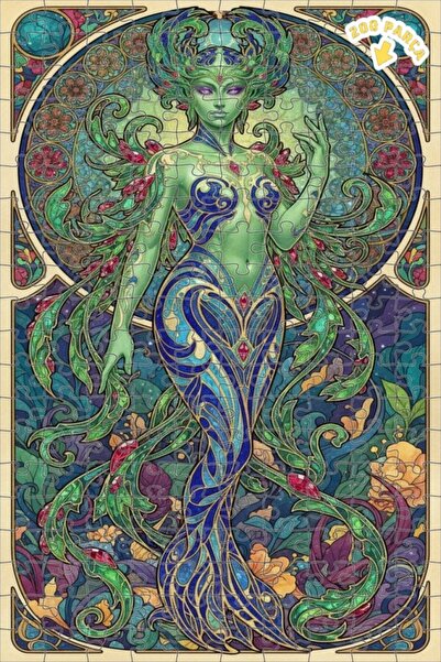 Teona Ahşap لغز خشبي مؤطر بطبقتين بتصميم آرت نوفو فيري ماجيك 200 قطعة 25×35