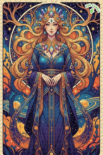 Teona Ahşap لغز خشبي مؤطر بطبقتين بمظهر لوحة زيتية لملكة الكون السحري 800 قطع...